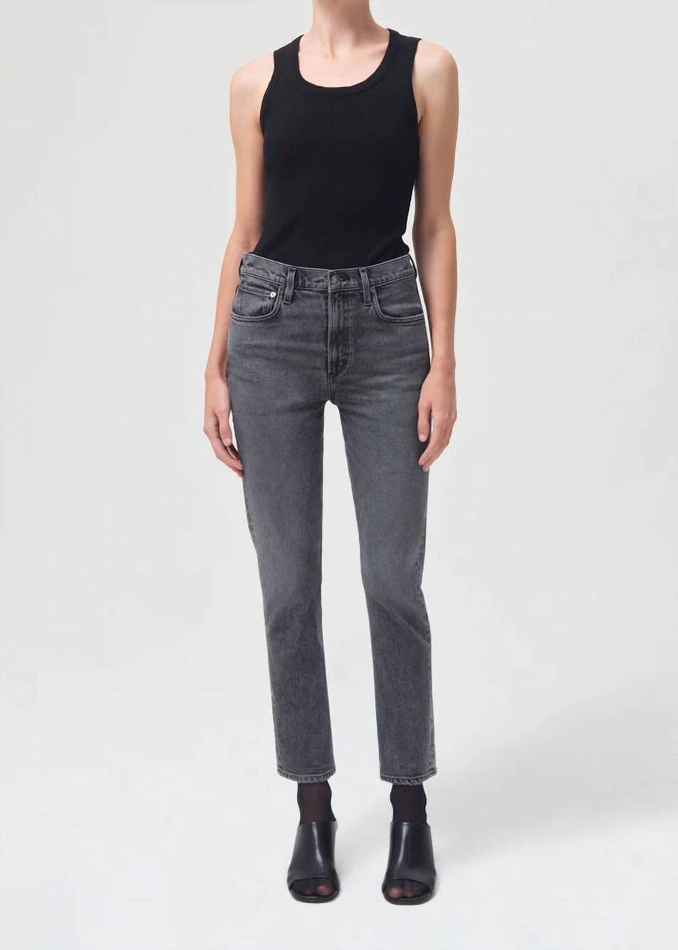 NEW AGOLDE merrel mid rise straight jean in gamble